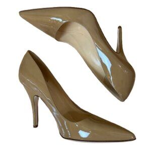 KATE SPADE Licorice Pumps Nude Patent Leather Heels Size 8.5 w box & dustbag